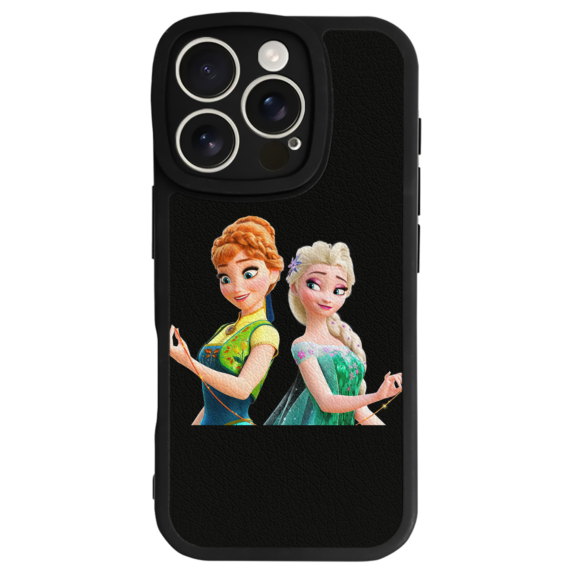 （画像用） アナと雪の女王 アンナ エルサ Frozen Anna Elsa 【iPhone 16シリーズ対応】シリコンスマホケース（レザー調） 材質：シリコン